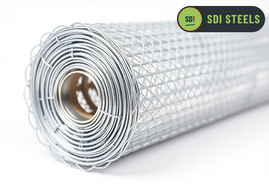 Roll of galvanized chain link diamond mesh fencing