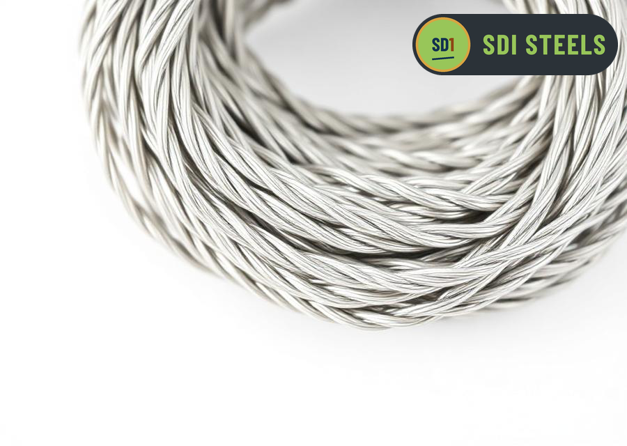 Coil of twisted galvanized stay wire